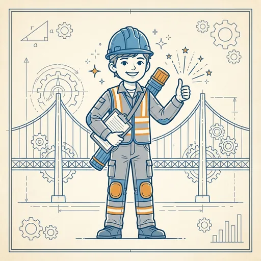 BridgeForge mascot praising