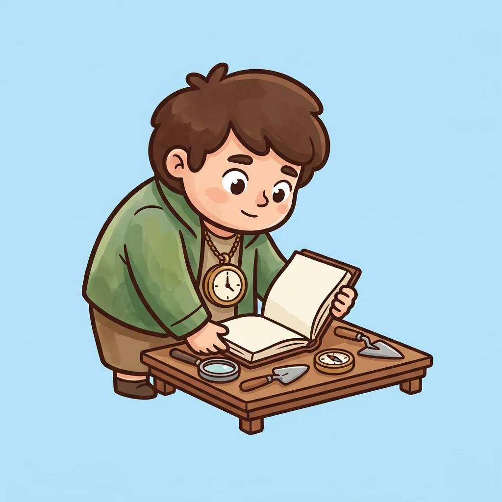ChronoQuest mascot working