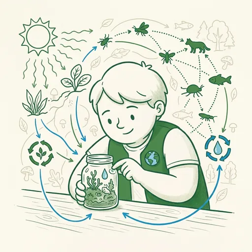 EcoSphere mascot working