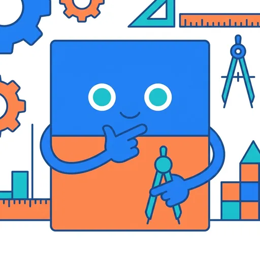 FractionForge mascot thinking
