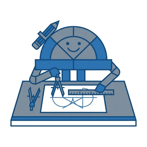 GeometryForge mascot working
