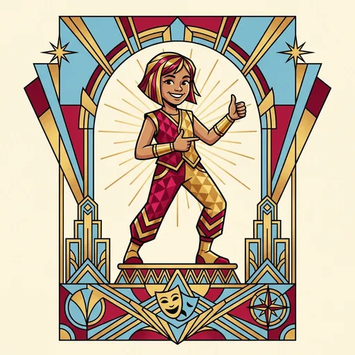 ImprovQuest mascot encouraging