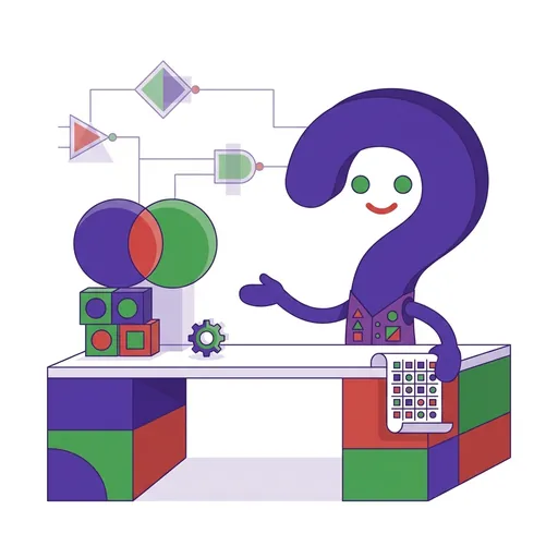 LogicQuest mascot encouraging