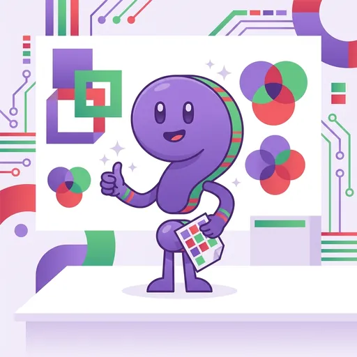 LogicQuest mascot praising