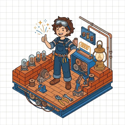 MakerForge mascot praising