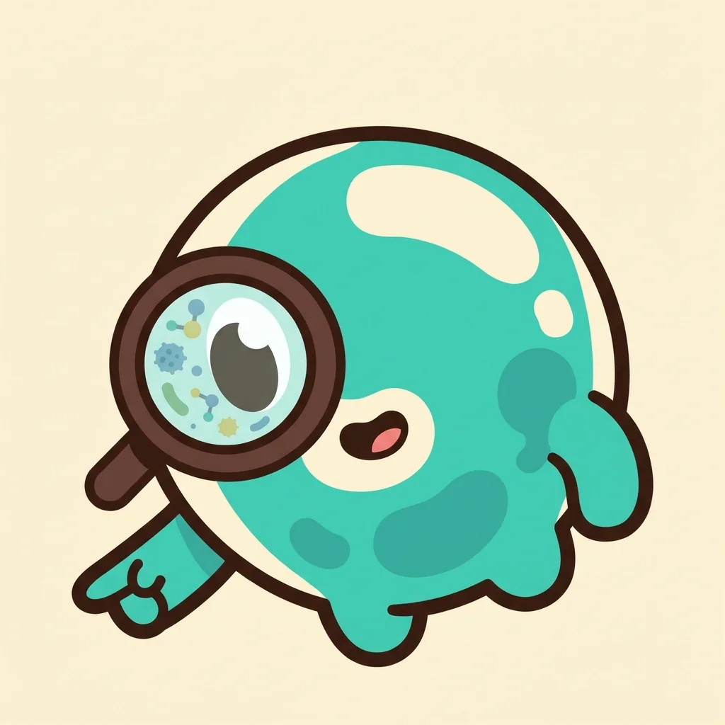 MicrobeLab mascot demonstrating