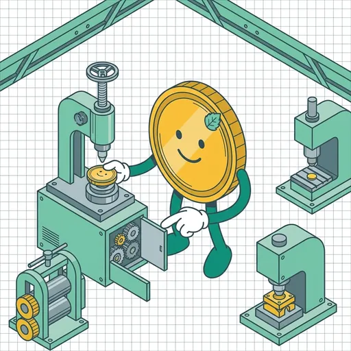 MintForge mascot demonstrating