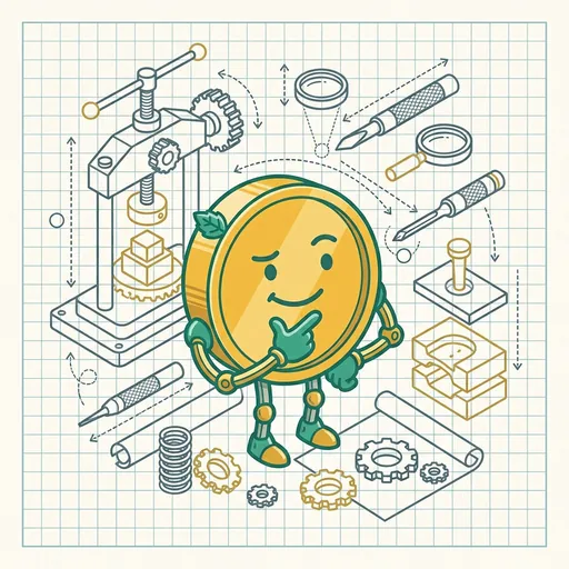 MintForge mascot thinking