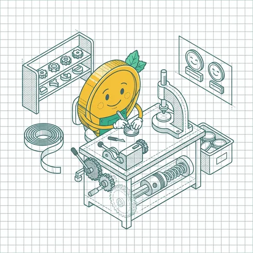 MintForge mascot working