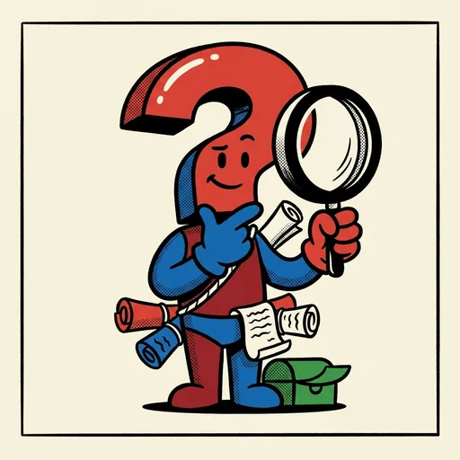 RiddleRealm mascot thinking