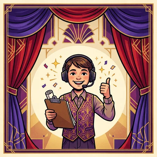 StageForge mascot praising