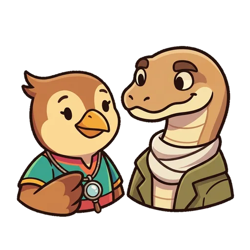 Sly Finch and Cinch the Boa portrait
