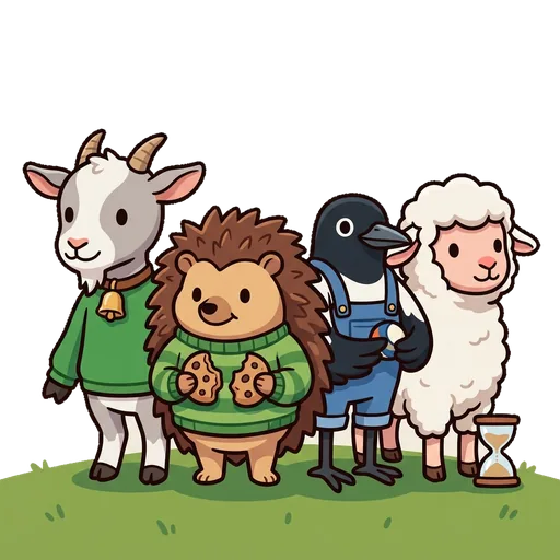 Toggle, Halfpenny, Swapsy, and Lindy portrait