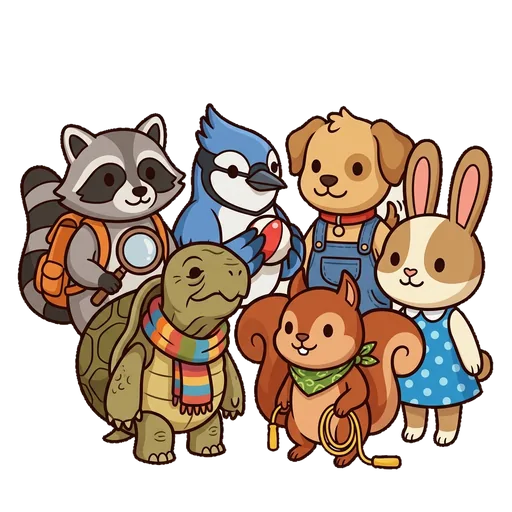 Rocco, Tortle, Corkie, Waverly, Wimble, and Dabney portrait