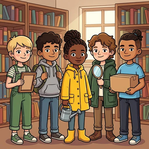 Ressa, Lessing, Imogen, Sefton, and Hamish portrait