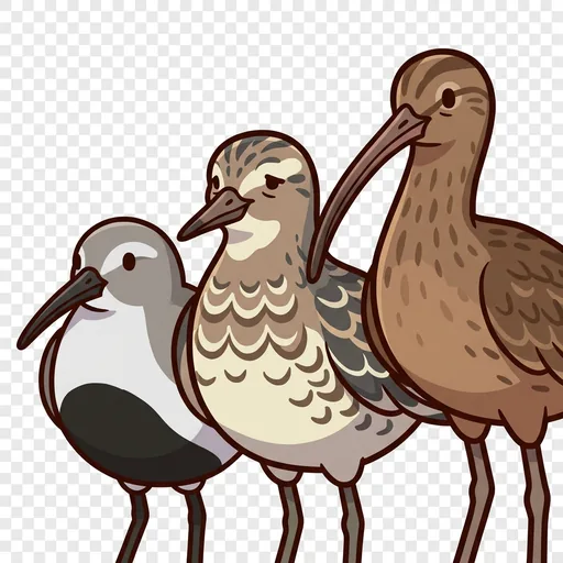 Dunlin, Reeve, and Curlew portrait