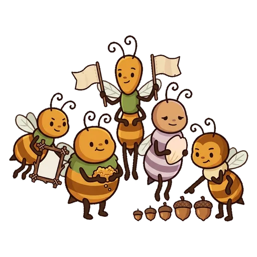 Midge, Pebbleton, Bracket, Lonehum, and Middling portrait