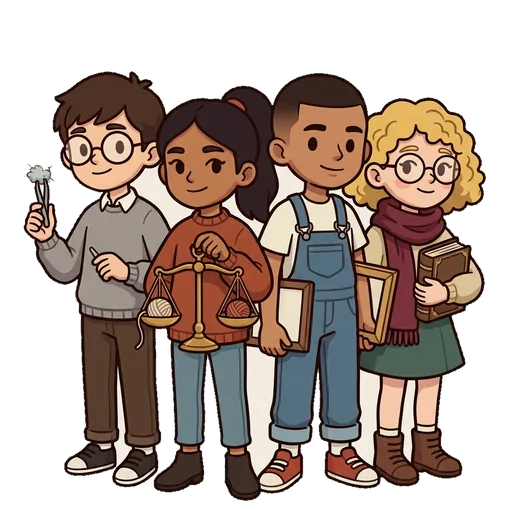 Lint, Fulcra, Tandy, and Hedda portrait