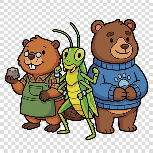 Pilar, Spry, and Otis portrait