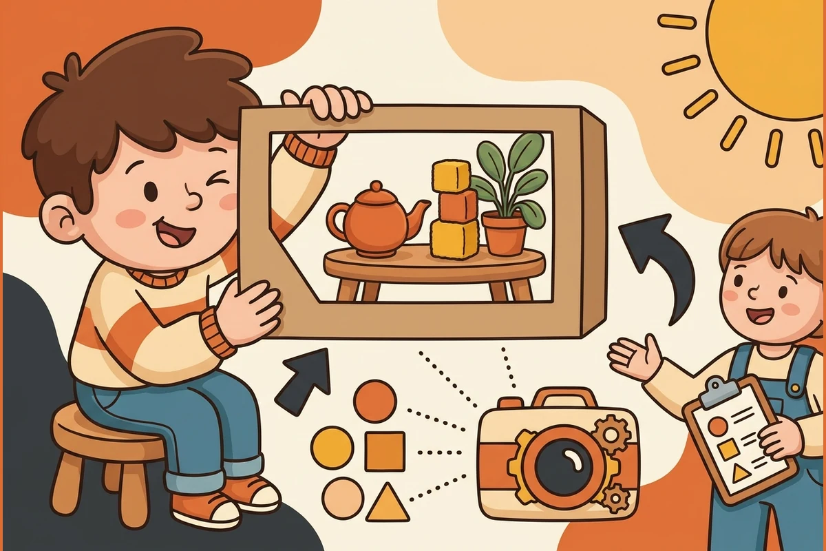 Photography-framing world: a child composing a shot