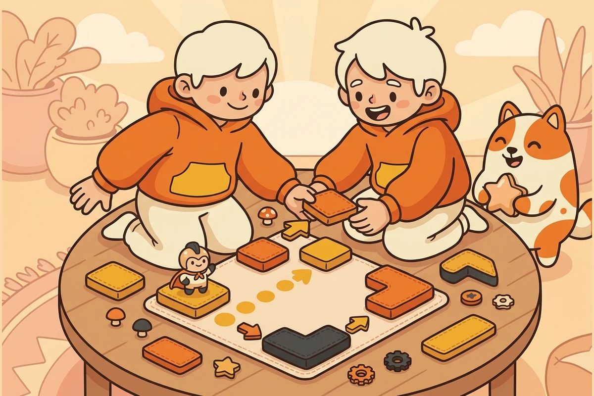 Level-design studio world: a child building a game level