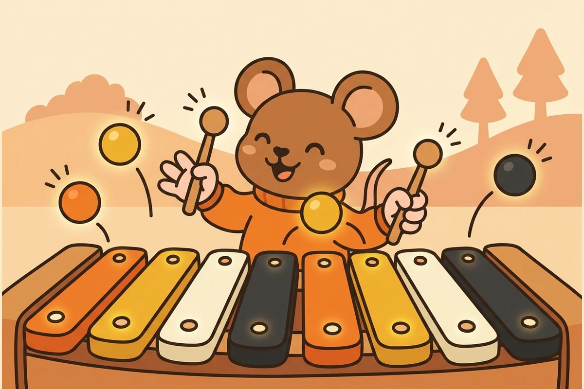 Squeak the mouse in a big cheerful first-music world