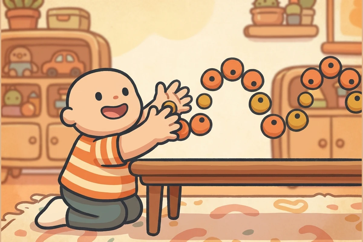 A kid shaping a little melody from note-dots