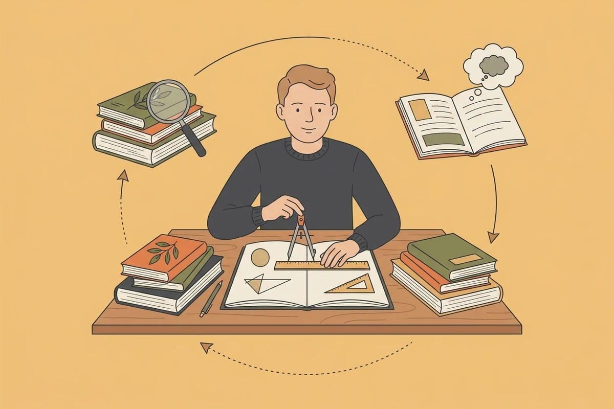 Self-regulated-study world: an older teen running a plan-study-reflect loop